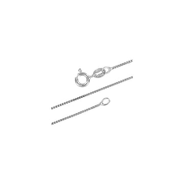 0.8MM 015 Rhodium Box Chain .925 Solid Sterling Silver Length 16"-30" Inches
